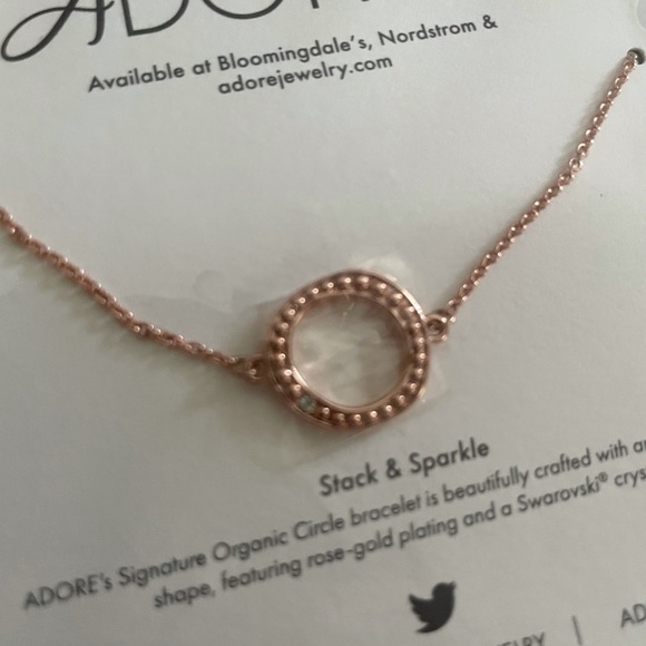 Swavorski Adore Jewelry Organic Circle Bracelet Rose Gold Crystal - Picture 5 of 8